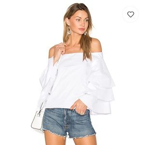 ENDLESS ROSE bell sleeve off the shoulder top